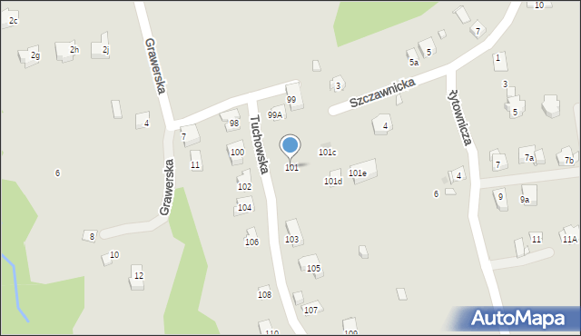 Kraków, Tuchowska, 101, mapa Krakowa