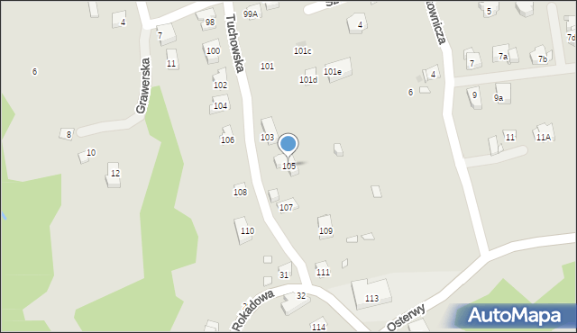 Kraków, Tuchowska, 105, mapa Krakowa