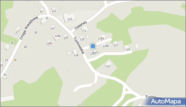 Kraków, Tuchowska, 115c, mapa Krakowa