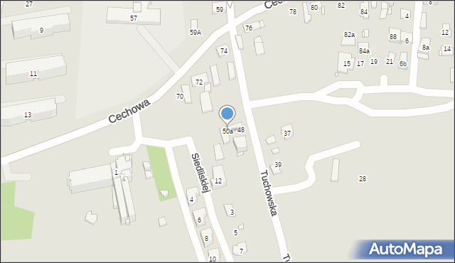 Kraków, Tuchowska, 50a, mapa Krakowa