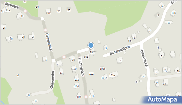 Kraków, Tuchowska, 99, mapa Krakowa