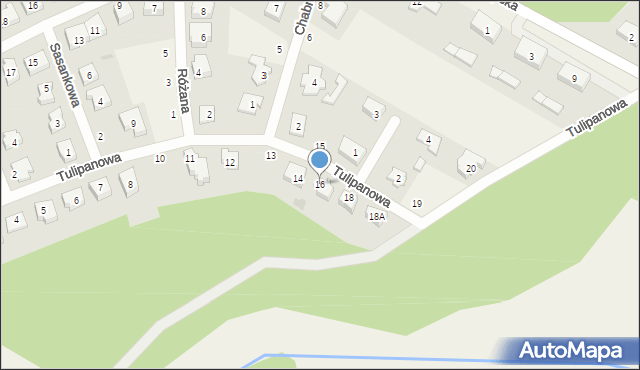 Krępa Słupska, Tulipanowa, 16, mapa Krępa Słupska
