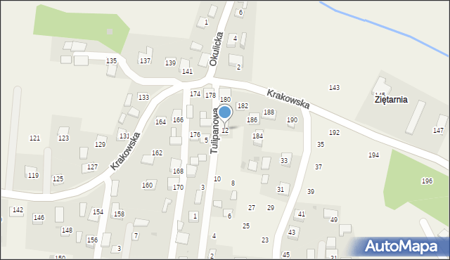 Krzeczów, Tulipanowa, 12, mapa Krzeczów