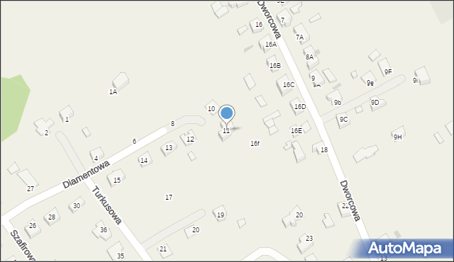 Kunowice, Turkusowa, 11, mapa Kunowice