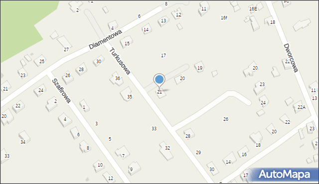 Kunowice, Turkusowa, 21, mapa Kunowice