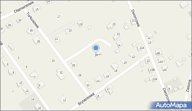 Kunowice, Turkusowa, 26, mapa Kunowice