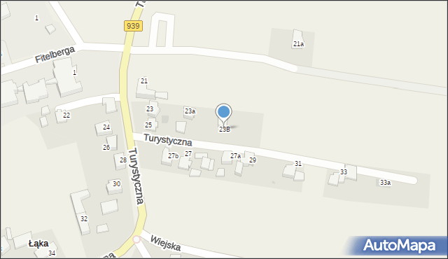 Łąka, Turystyczna, 23B, mapa Łąka