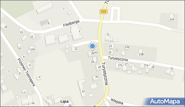 Łąka, Turystyczna, 24, mapa Łąka