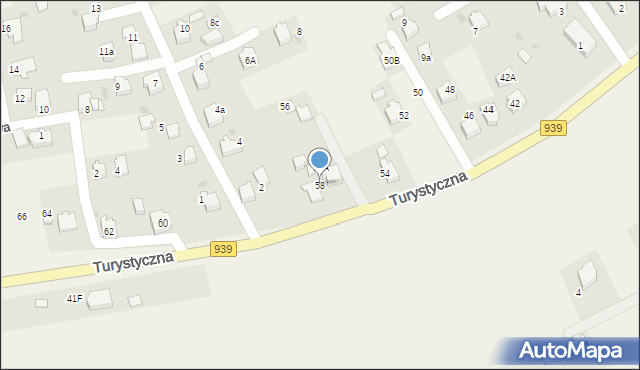 Łąka, Turystyczna, 58, mapa Łąka