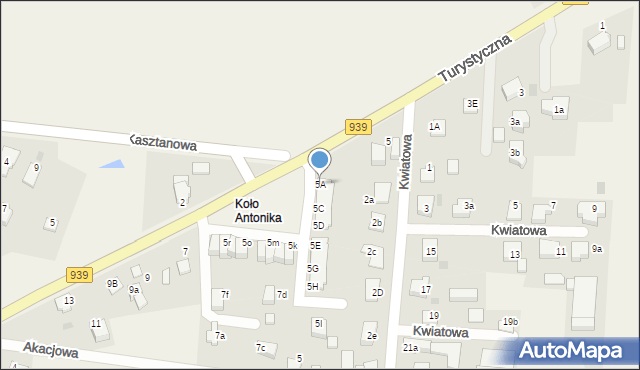 Łąka, Turystyczna, 5A, mapa Łąka