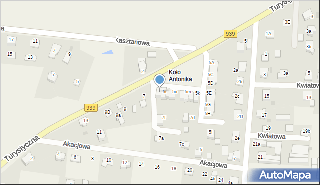 Łąka, Turystyczna, 5s, mapa Łąka