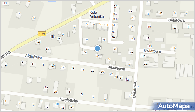 Łąka, Turystyczna, 7c, mapa Łąka