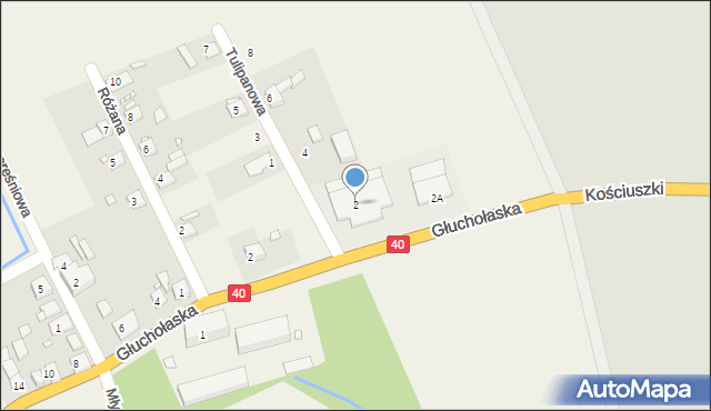 Łąka Prudnicka, Tulipanowa, 2, mapa Łąka Prudnicka