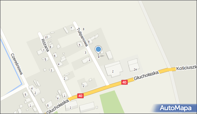 Łąka Prudnicka, Tulipanowa, 4, mapa Łąka Prudnicka