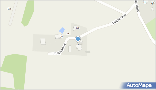 Łapino Kartuskie, Tulipanowa, 7, mapa Łapino Kartuskie