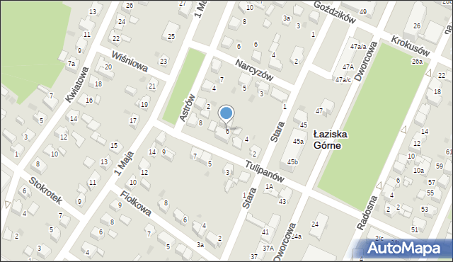 Łaziska Górne, Tulipanów, 6, mapa Łaziska Górne