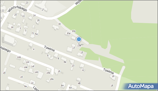 Łaziska Górne, Tuwima Juliana, 13a, mapa Łaziska Górne