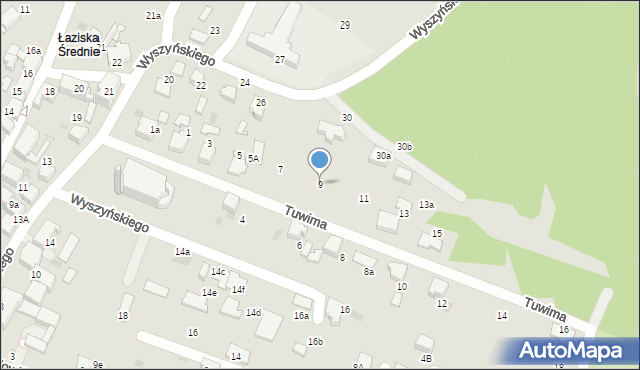 Łaziska Górne, Tuwima Juliana, 9, mapa Łaziska Górne