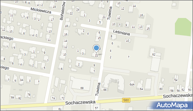 Leszno, Tuwima Juliana, 11, mapa Leszno