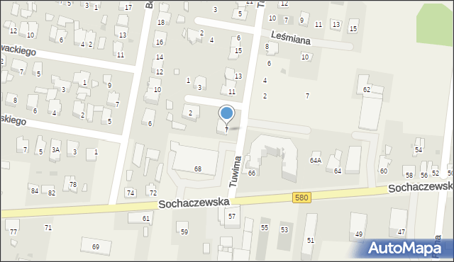 Leszno, Tuwima Juliana, 7, mapa Leszno