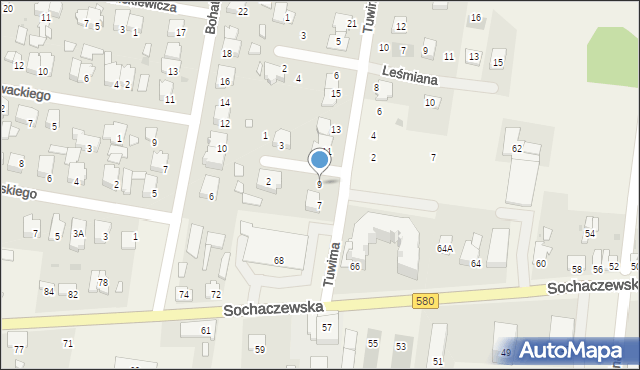 Leszno, Tuwima Juliana, 9, mapa Leszno