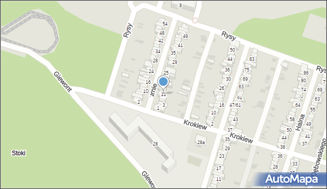 Łódź, Turnie, 11, mapa Łodzi