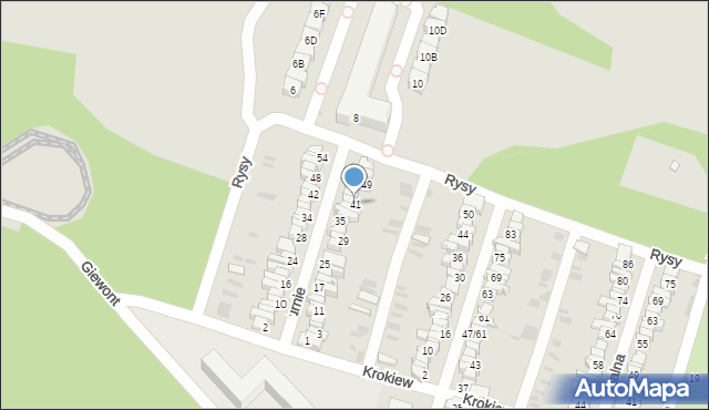 Łódź, Turnie, 41, mapa Łodzi