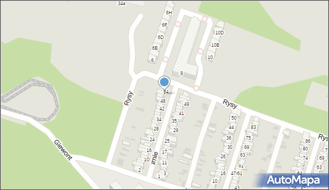 Łódź, Turnie, 52, mapa Łodzi