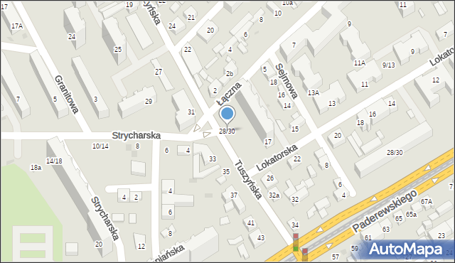 Łódź, Tuszyńska, 28/30, mapa Łodzi
