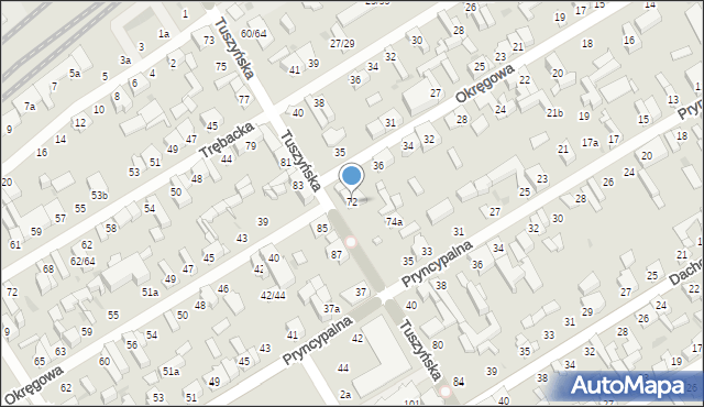 Łódź, Tuszyńska, 72, mapa Łodzi