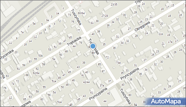 Łódź, Tuszyńska, 83, mapa Łodzi