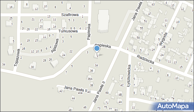 Łowicz, Tuszewska, 1, mapa Łowicza