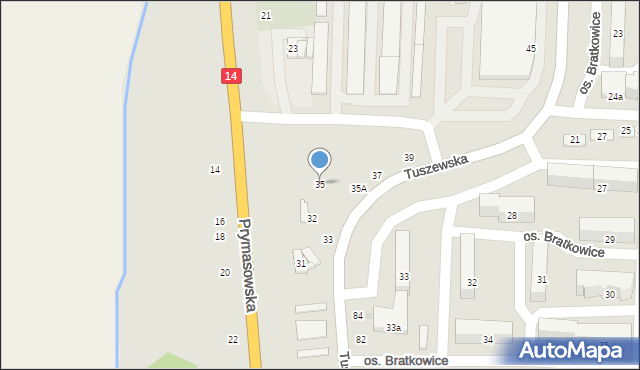 Łowicz, Tuszewska, 35, mapa Łowicza