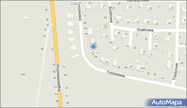 Łowicz, Tuszewska, 58, mapa Łowicza