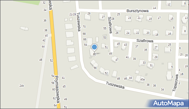 Łowicz, Tuszewska, 60, mapa Łowicza