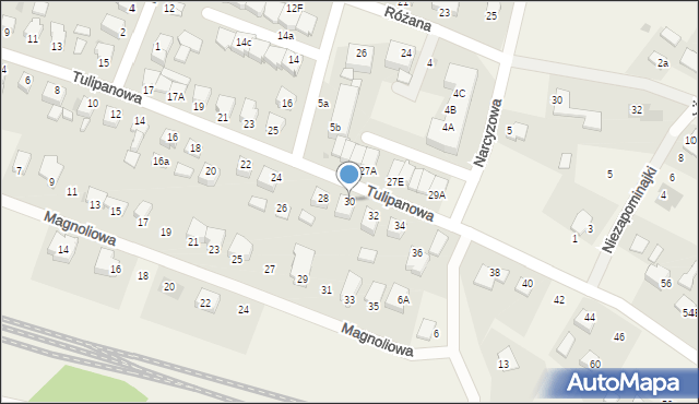 Lubicz Dolny, Tulipanowa, 30, mapa Lubicz Dolny