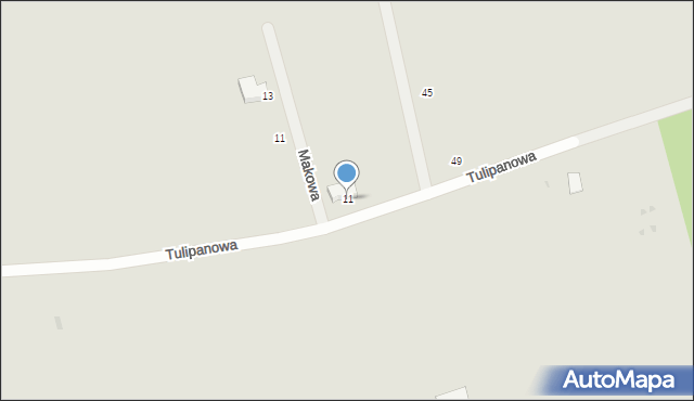 Lubin, Tulipanowa, 11, mapa Lubin
