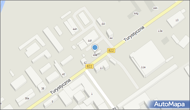 Lublin, Turystyczna, 44e, mapa Lublina