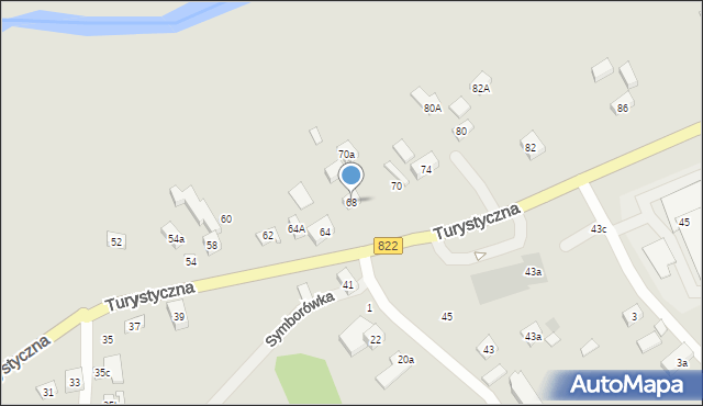 Lublin, Turystyczna, 68, mapa Lublina