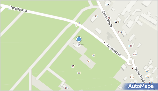 Łuków, Turystyczna, 15, mapa Łuków