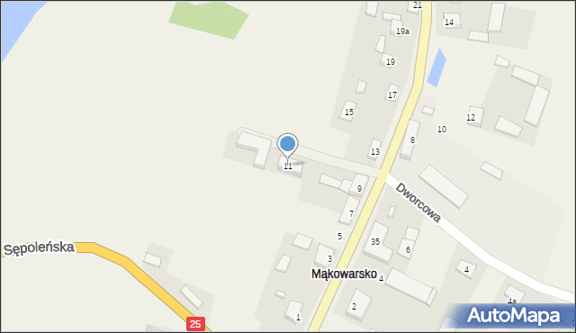 Mąkowarsko, Tucholska, 11, mapa Mąkowarsko