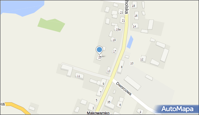 Mąkowarsko, Tucholska, 15, mapa Mąkowarsko