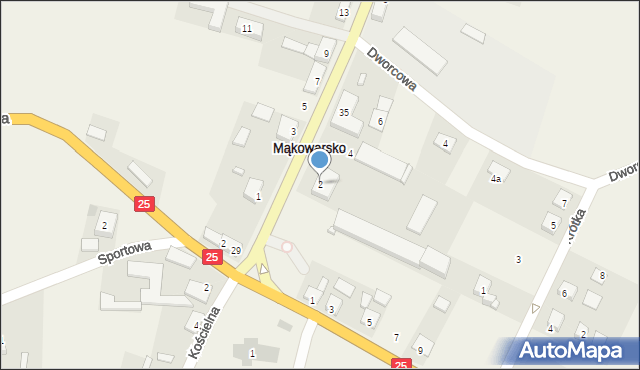 Mąkowarsko, Tucholska, 2, mapa Mąkowarsko