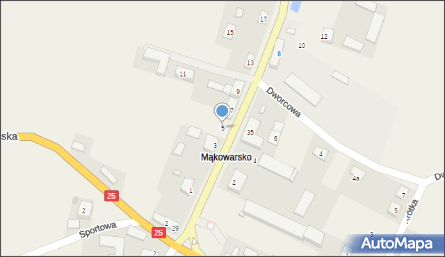 Mąkowarsko, Tucholska, 5, mapa Mąkowarsko