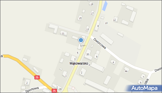 Mąkowarsko, Tucholska, 7, mapa Mąkowarsko