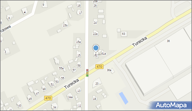 Malanów, Turecka, 61, mapa Malanów