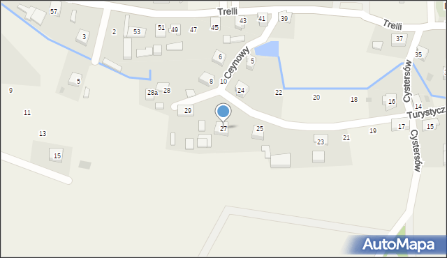 Mechowo, Turystyczna, 27, mapa Mechowo