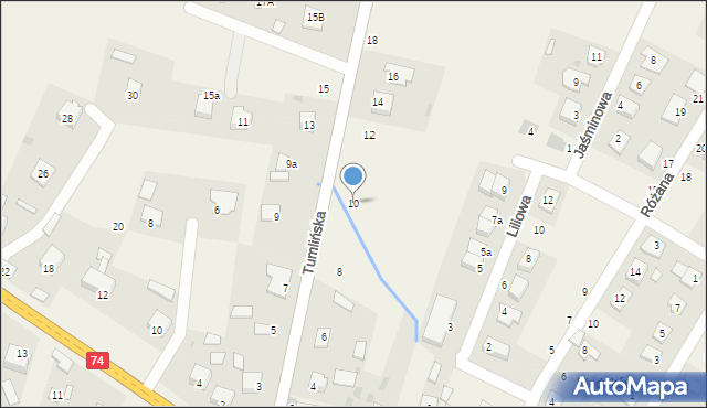 Miedziana Góra, Tumlińska, 10, mapa Miedziana Góra