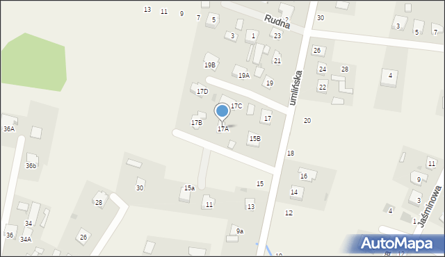 Miedziana Góra, Tumlińska, 17A, mapa Miedziana Góra