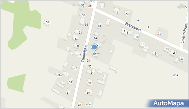 Miedziana Góra, Tumlińska, 60, mapa Miedziana Góra